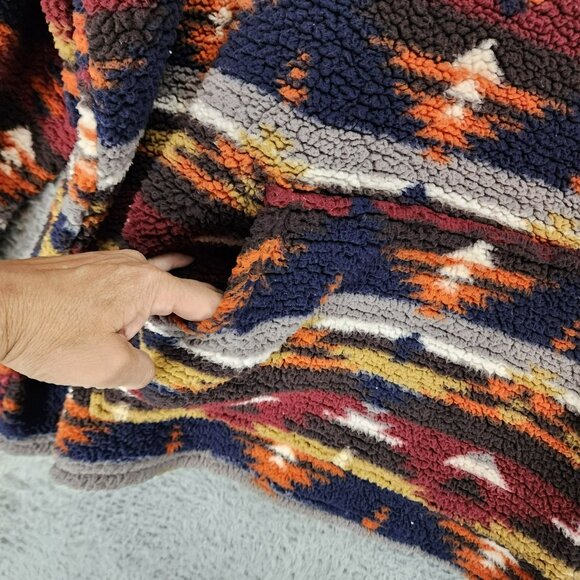 Marissa Olivia Sweater Aztec Multicolor High Pile Fleece1/4 Zip Pullover - Picture 2 of 9